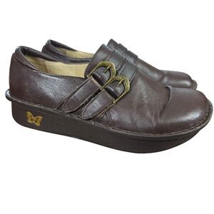 Alegria All-604 Alli Brown Leather Womens Clogs Loafers Casual Shoes 38 8 / 8.5